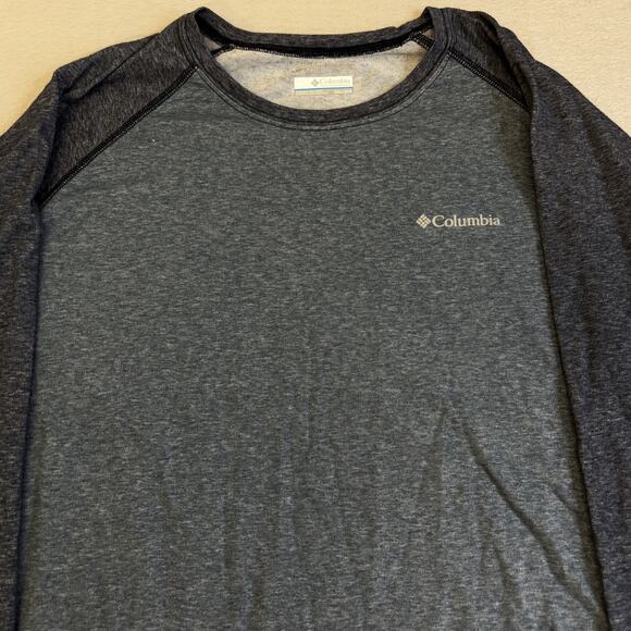 Columbia Raglan Shirt Mens XXL Omni Wick Casual Heather Blue Outdoors Normcore - Picture 2 of 6